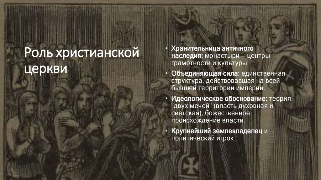 Роль христианской церкви