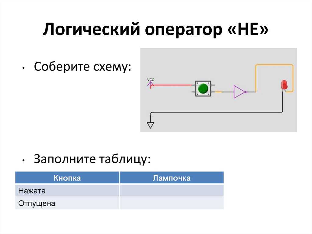 Логический оператор «НЕ»