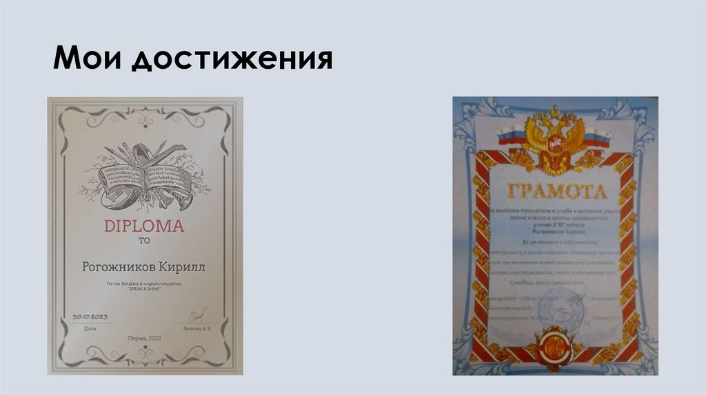 Мои достижения