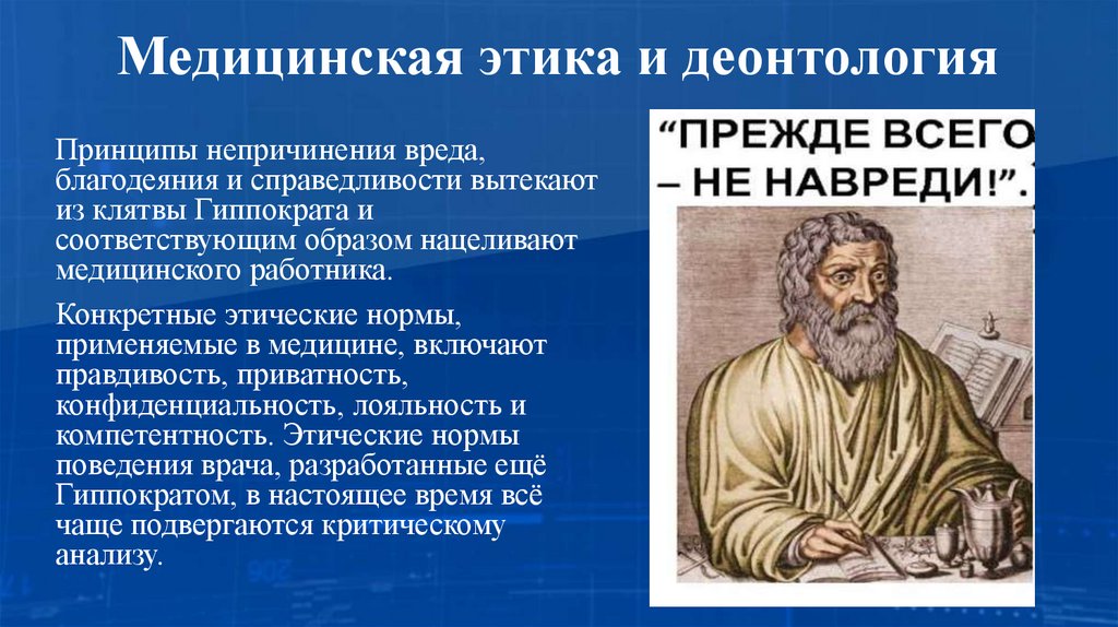 Медицинская этика и деонтология