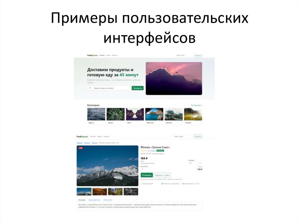 Примеры пользовательских интерфейсов
