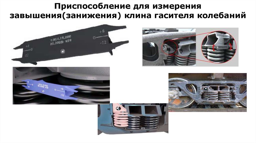 Приспособление для измерения завышения(занижения) клина гасителя колебаний