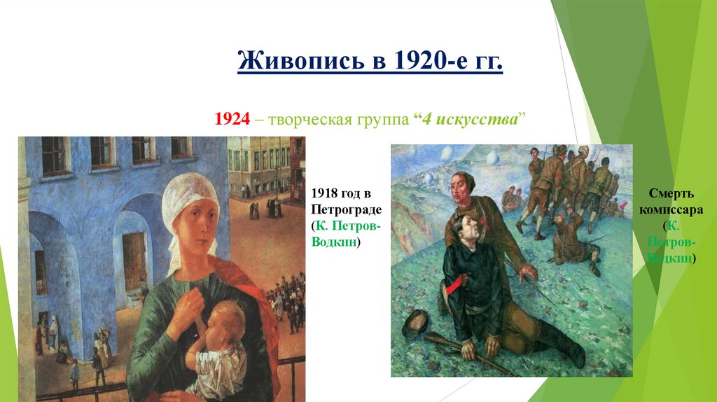 Живопись в 1920-е гг. 1924 – творческая группа “4 искусства”
