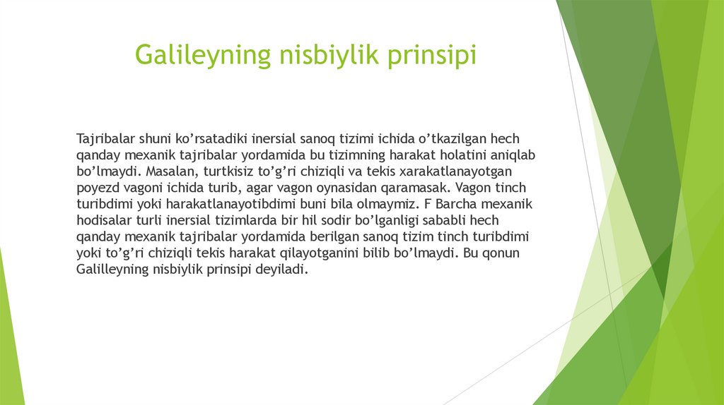 Galileyning nisbiylik prinsipi