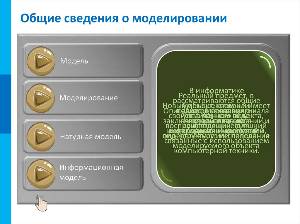 Общие сведения о моделировании