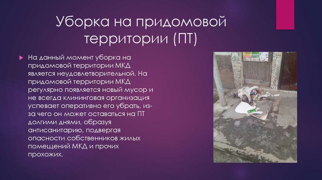 Уборка на придомовой территории (ПТ)