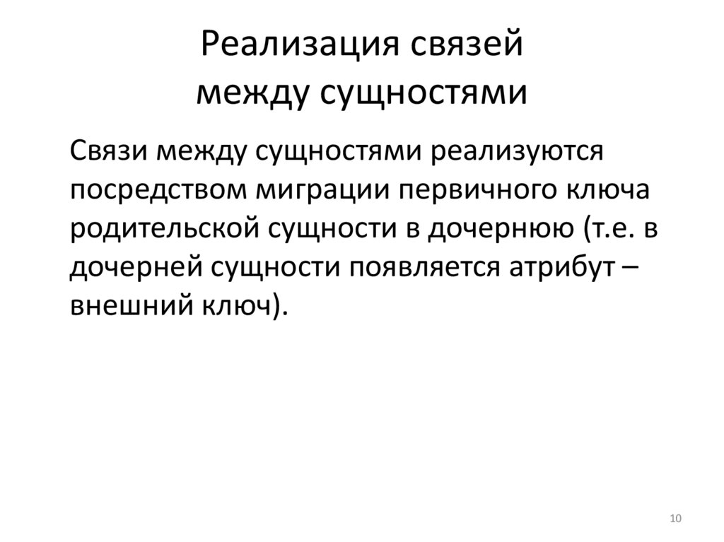 Реализация связей между сущностями