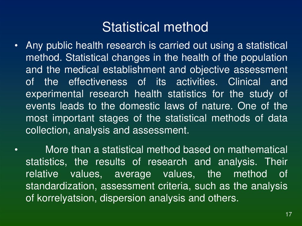 Statistical method