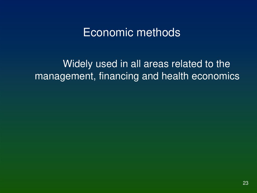 Economic methods