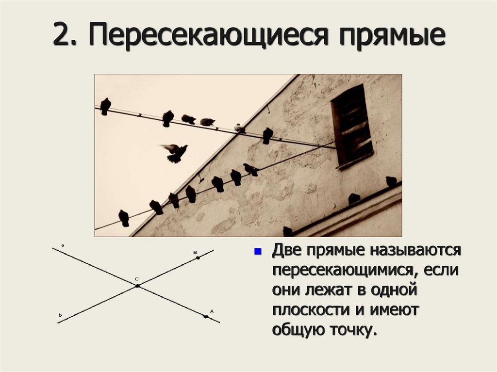 2. Пересекающиеся прямые