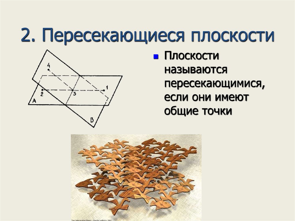 2. Пересекающиеся плоскости