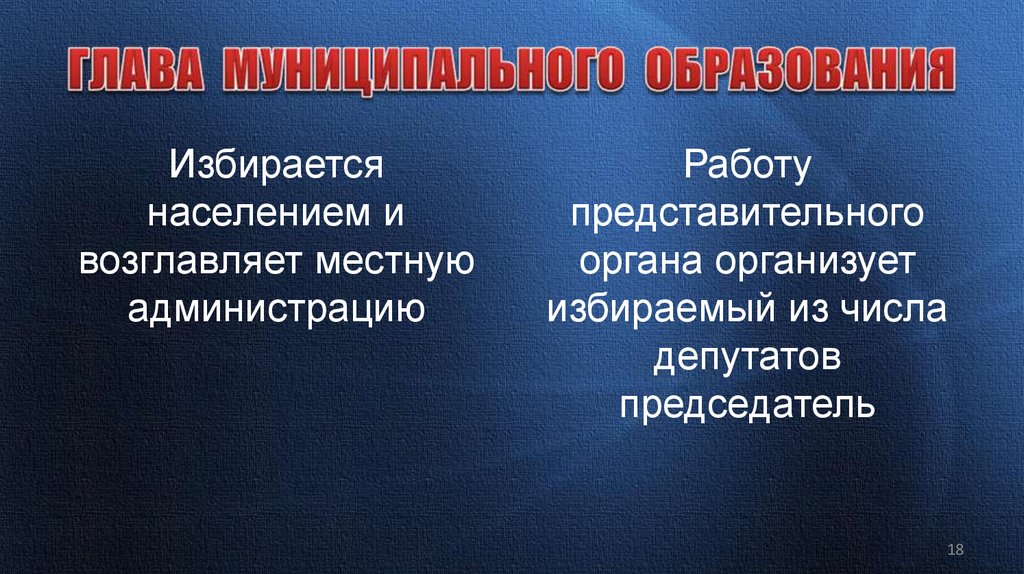 ГЛАВА МУНИЦИПАЛЬНОГО ОБРАЗОВАНИЯ