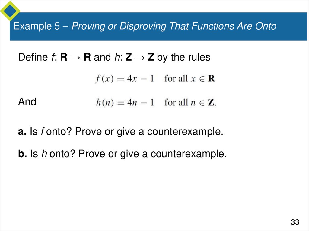 Example 5 – Proving or Disproving That Functions Are Onto