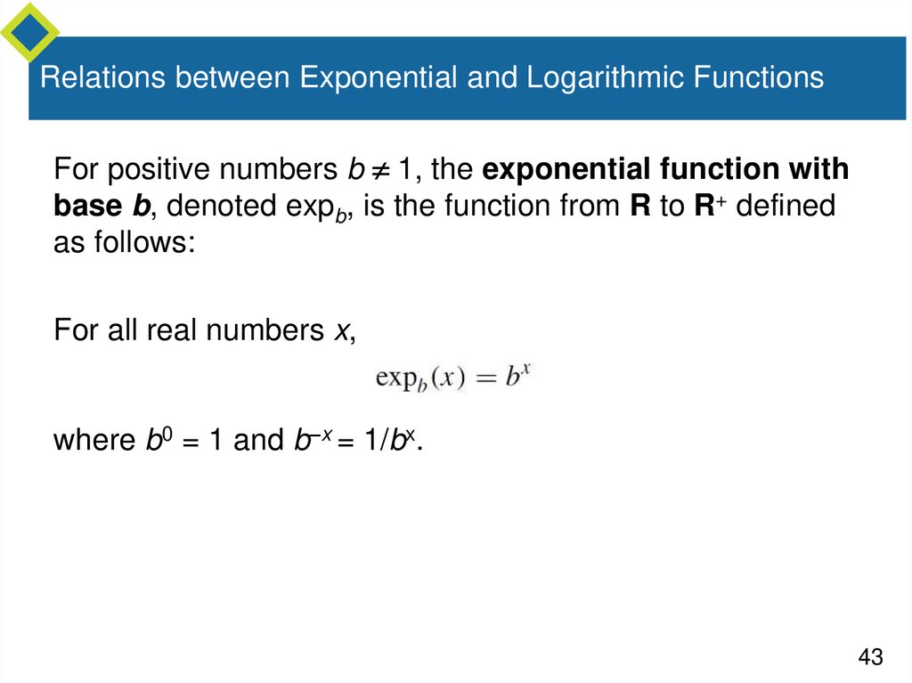 Relations between Exponential and Logarithmic Functions