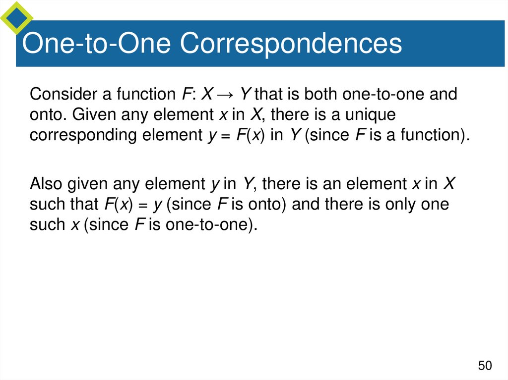 One-to-One Correspondences