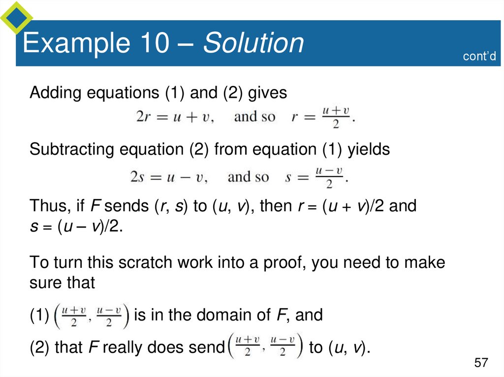 Example 10 – Solution