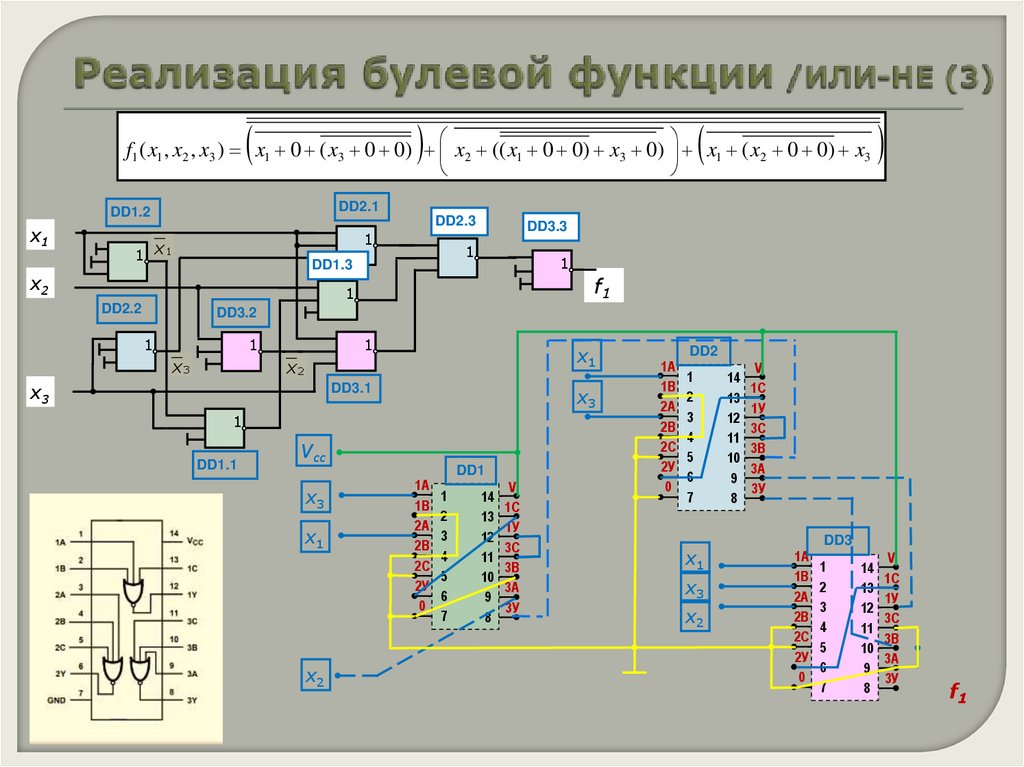 Реализация булевой функции /ИЛИ-НЕ (3)