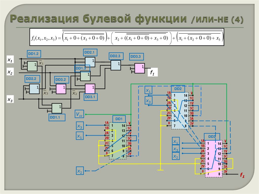 Реализация булевой функции /ИЛИ-НЕ (4)
