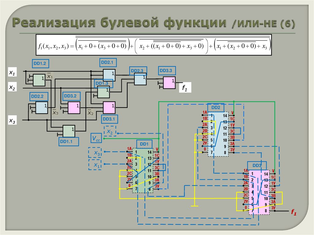 Реализация булевой функции /ИЛИ-НЕ (6)