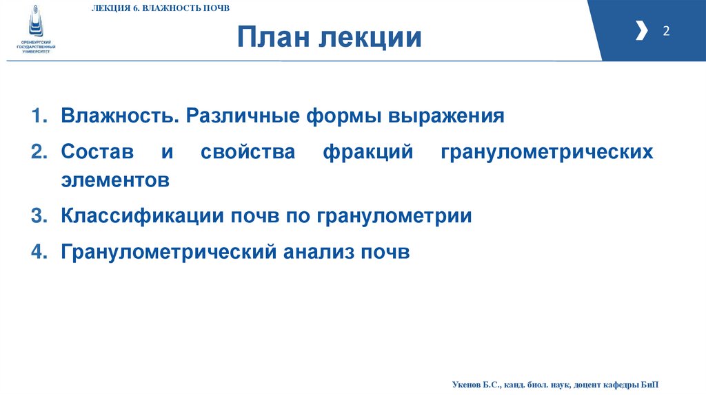 План лекции