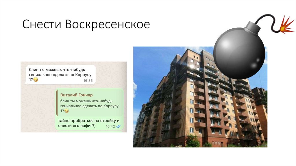 Снести Воскресенское