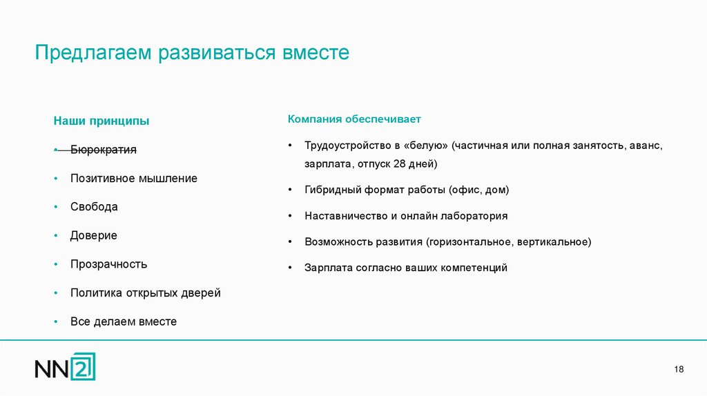 Предлагаем развиваться вместе