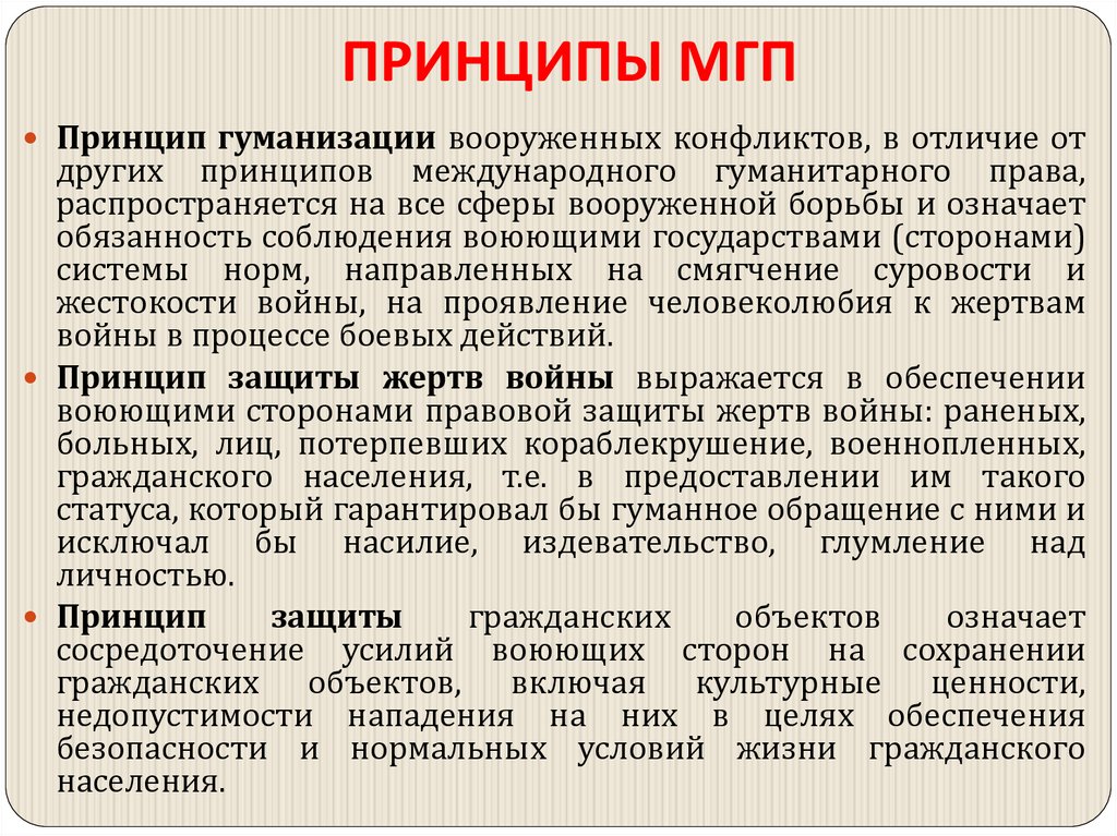 ПРИНЦИПЫ МГП