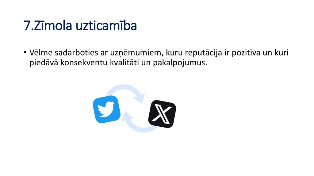 7.Zīmola uzticamība