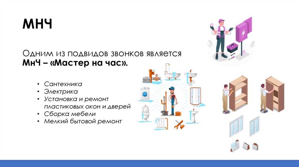 Одним из подвидов звонков является МнЧ – «Мастер на час».