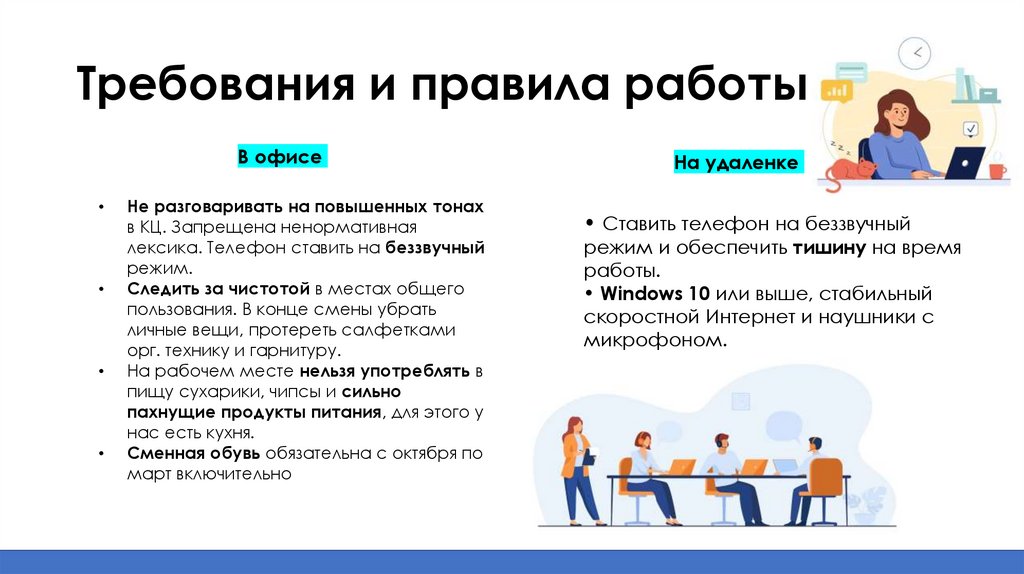 Требования и правила работы