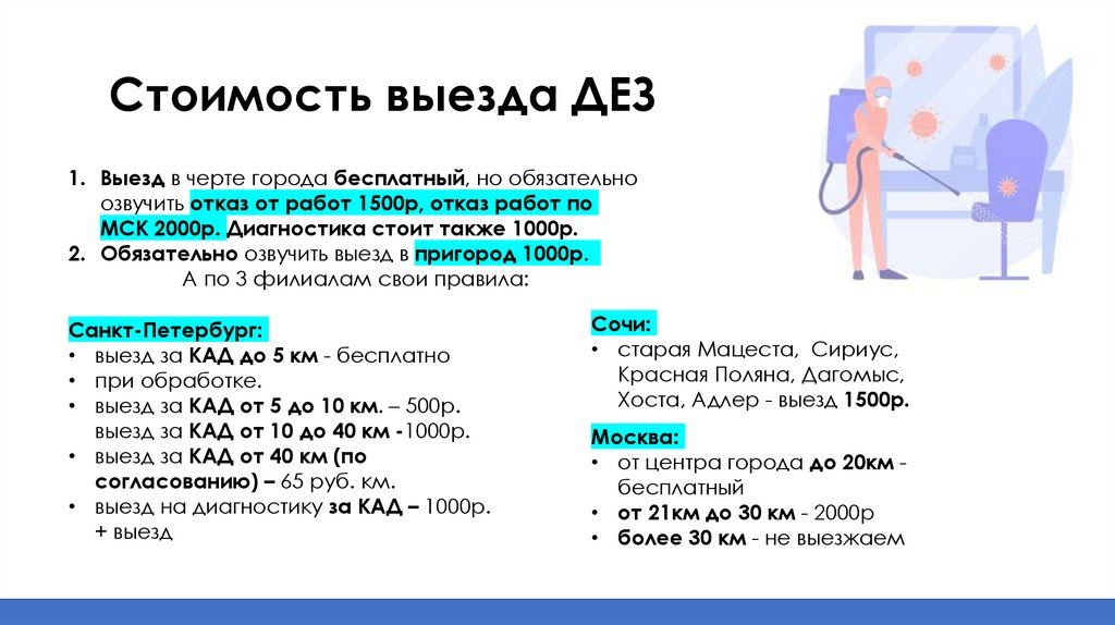 Стоимость выезда ДЕЗ