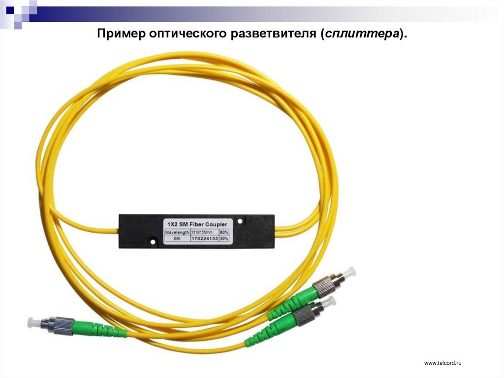 Пример оптического разветвителя (сплиттера).