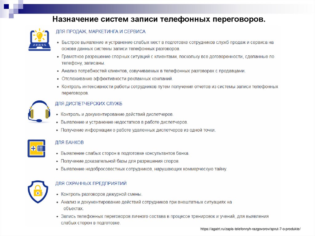Назначение систем записи телефонных переговоров.