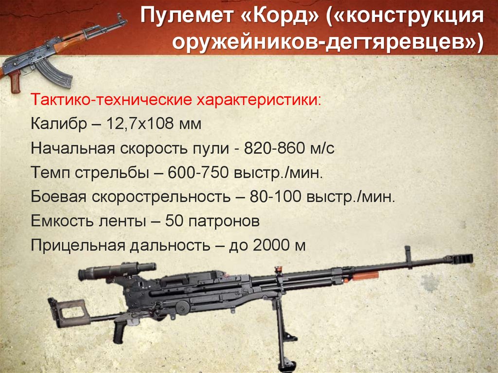 Пулемет «Корд» («конструкция оружейников-дегтяревцев»)