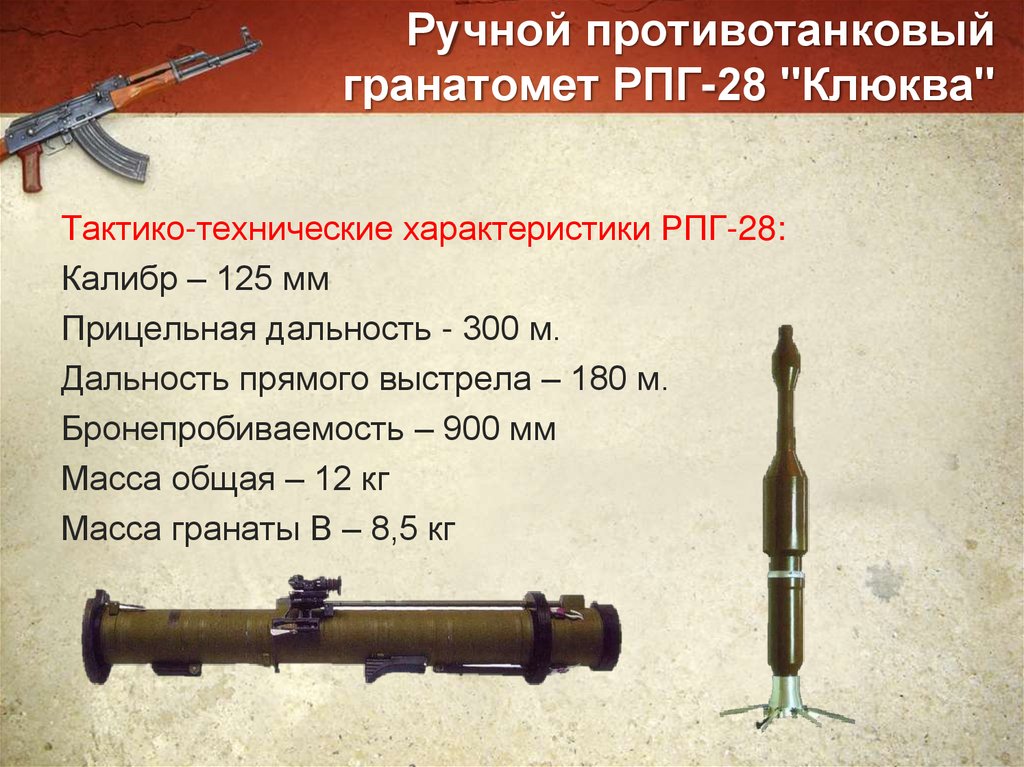 Ручной противотанковый гранатомет РПГ-28 "Клюква"