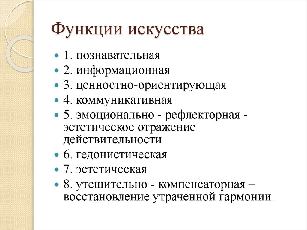 Функции искусства