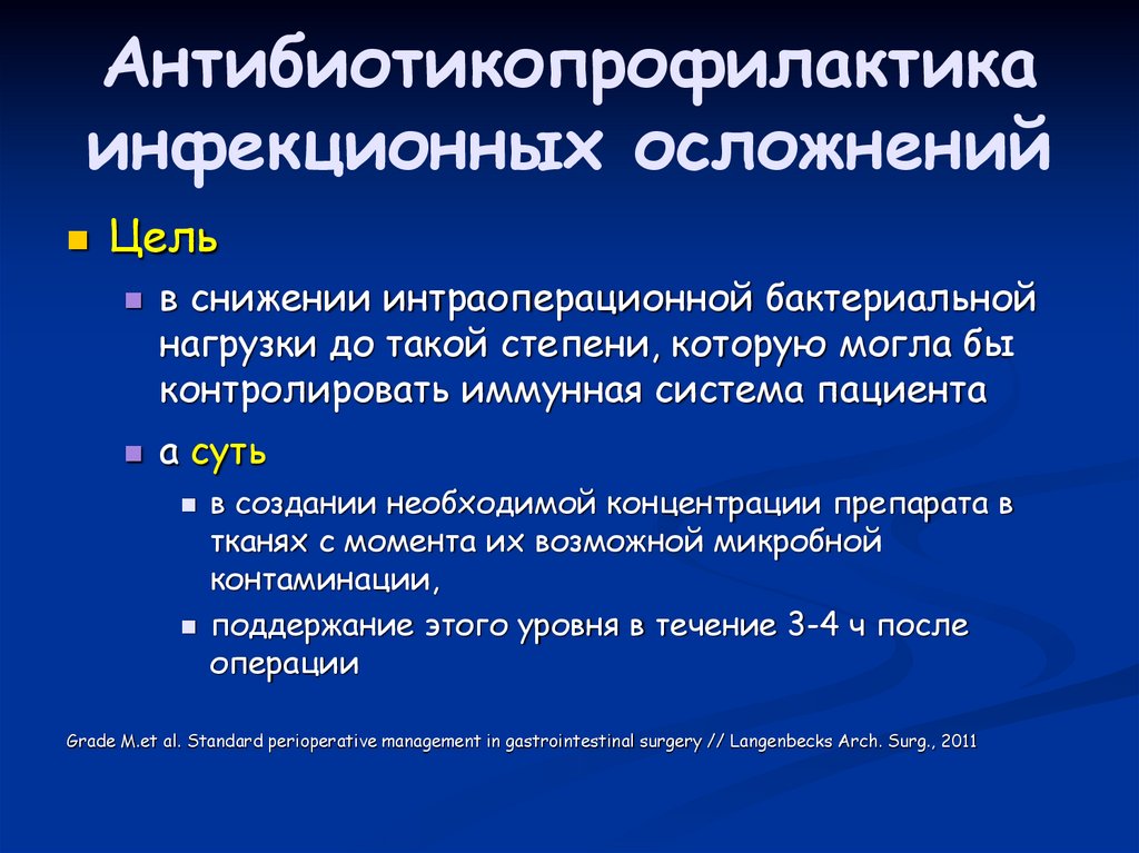 Антибиотикопрофилактика инфекционных осложнений