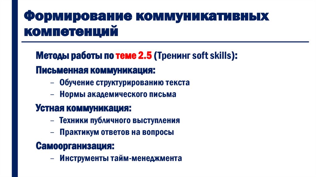 Формирование коммуникативных компетенций