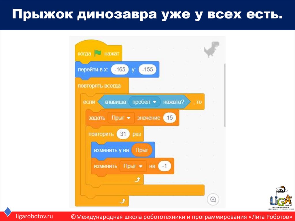 Прыжок динозавра уже у всех есть.