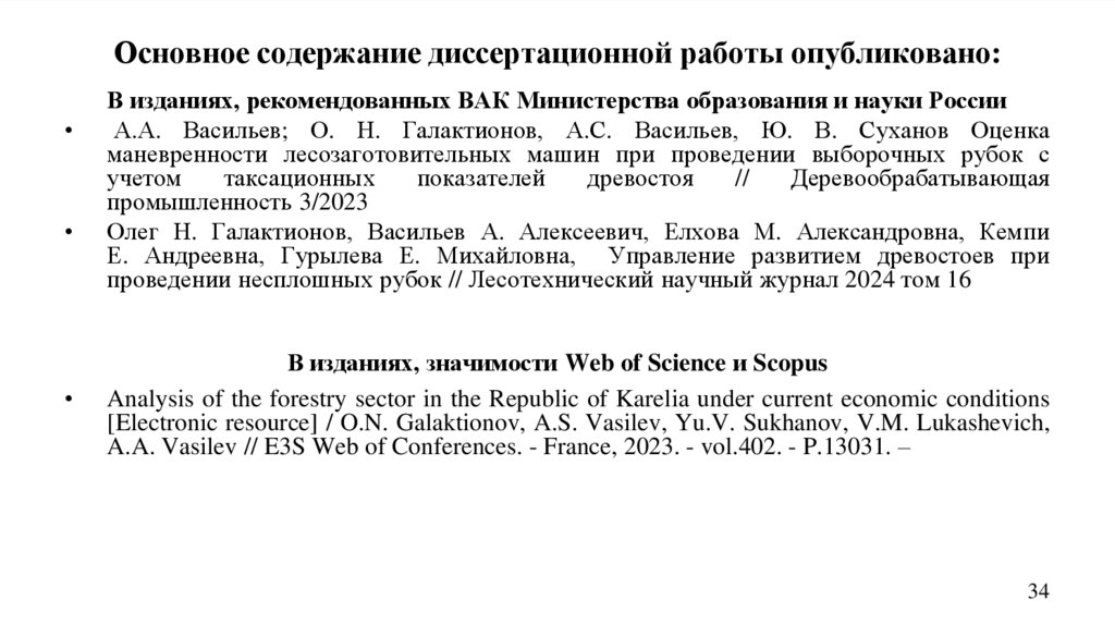 Основное содержание диссертационной работы опубликовано: