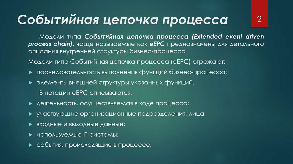 Событийная цепочка процесса