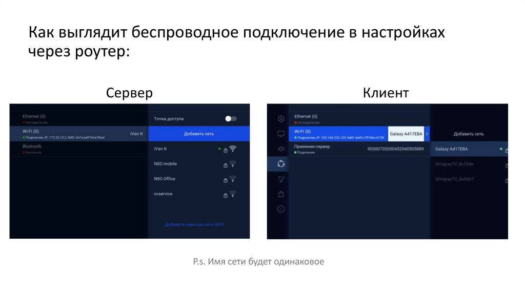 Как выглядит беспроводное подключение в настройках через роутер:
