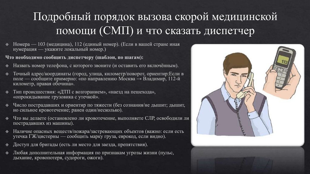 Подробный порядок вызова скорой медицинской помощи (СМП) и что сказать диспетчер