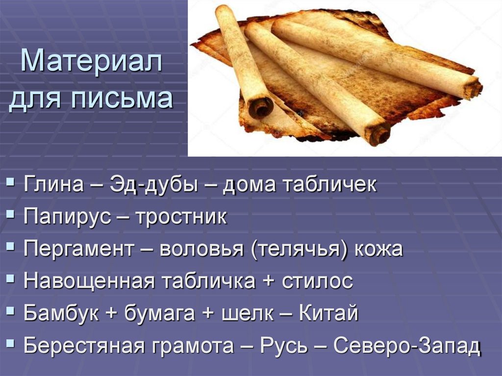 Материал для письма