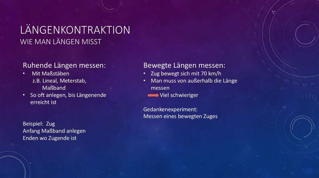 Längenkontraktion wie man Längen misst