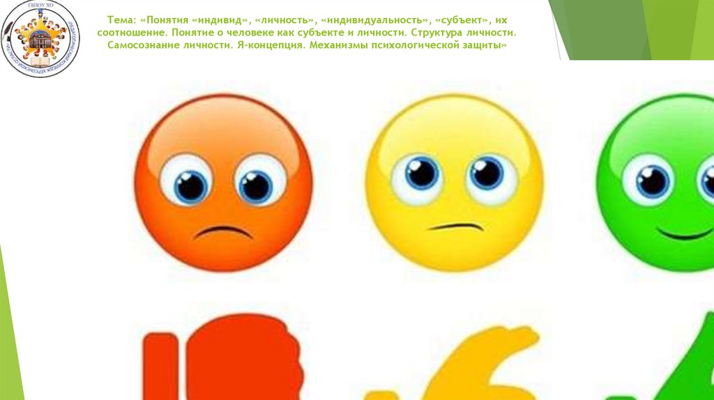 Тема: «Понятия «индивид», «личность», «индивидуальность», «субъект», их соотношение. Понятие о человеке как субъекте и