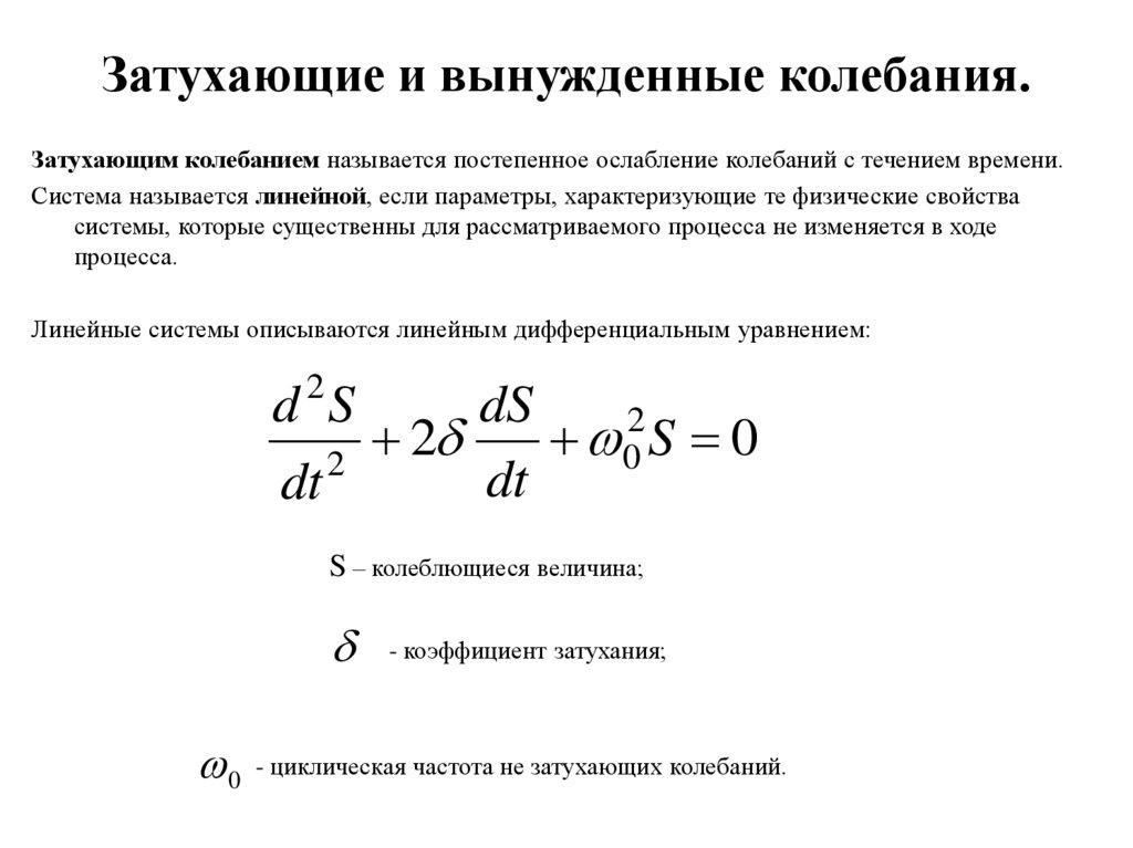 Затухающие и вынужденные колебания.