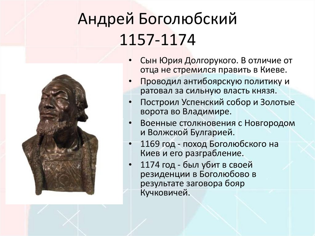 Андрей Боголюбский 1157-1174