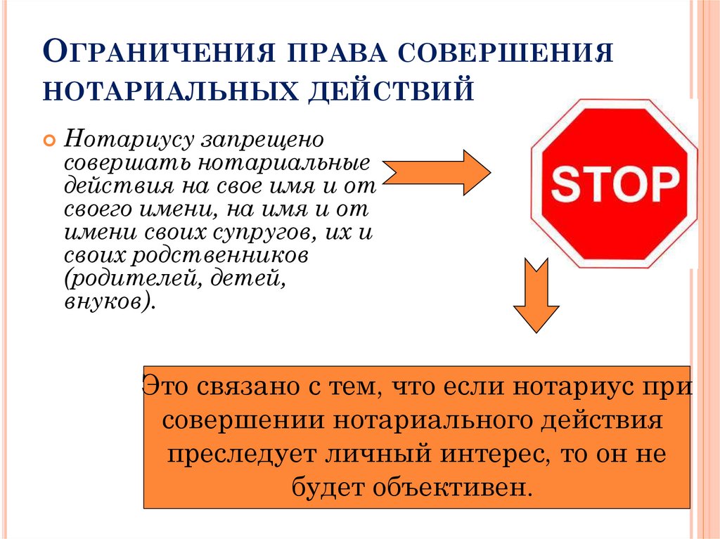 Ограничения права совершения нотариальных действий