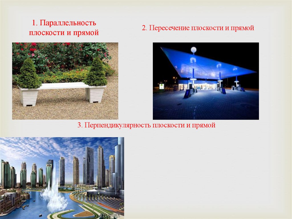 1. Параллельность плоскости и прямой